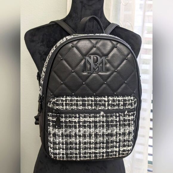 NWT Badgley Mischka Tweed/Quilted Vegan Leather Backpack main image 7